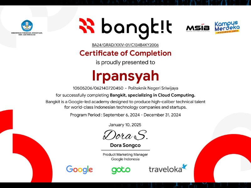 Bangkit Academy Certificate